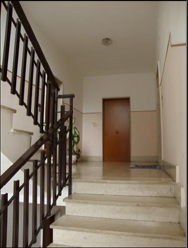 Ingresso, disimpegno, sala da pranzo, cucinino, soggiorno, 3 camere, bagno, ripostiglio, due balconi - Pertinenziale deposito, un posto auto scoperto ed autorimessa ad uso comune (millesimi di proprietà 111,111) . Mq 124 Identificativi catastali foglio 244, part. 21130, sub.99 con deoposito al foglio 244, part. 21130 sub. 86, posto auto scoperto al foglio 244, part. 21130 sub. 144 ed autorimessa ad uso comune al foglio 244, part. 21130 sub. 180 (millesimi di proprietà 111,111)