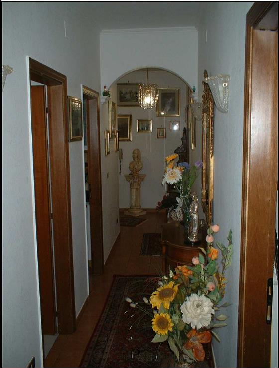 Ingresso, disimpegno, sala da pranzo, cucinino, soggiorno, 3 camere, bagno, ripostiglio, due balconi - Pertinenziale deposito, un posto auto scoperto ed autorimessa ad uso comune (millesimi di proprietà 111,111) . Mq 124 Identificativi catastali foglio 244, part. 21130, sub.99 con deoposito al foglio 244, part. 21130 sub. 86, posto auto scoperto al foglio 244, part. 21130 sub. 144 ed autorimessa ad uso comune al foglio 244, part. 21130 sub. 180 (millesimi di proprietà 111,111)