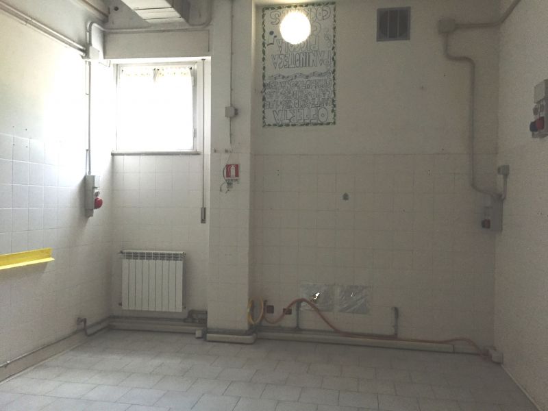 Negozio al piano terreno con retrostanti vano ripostiglio, ampio vano retro, wc con anti wc.
