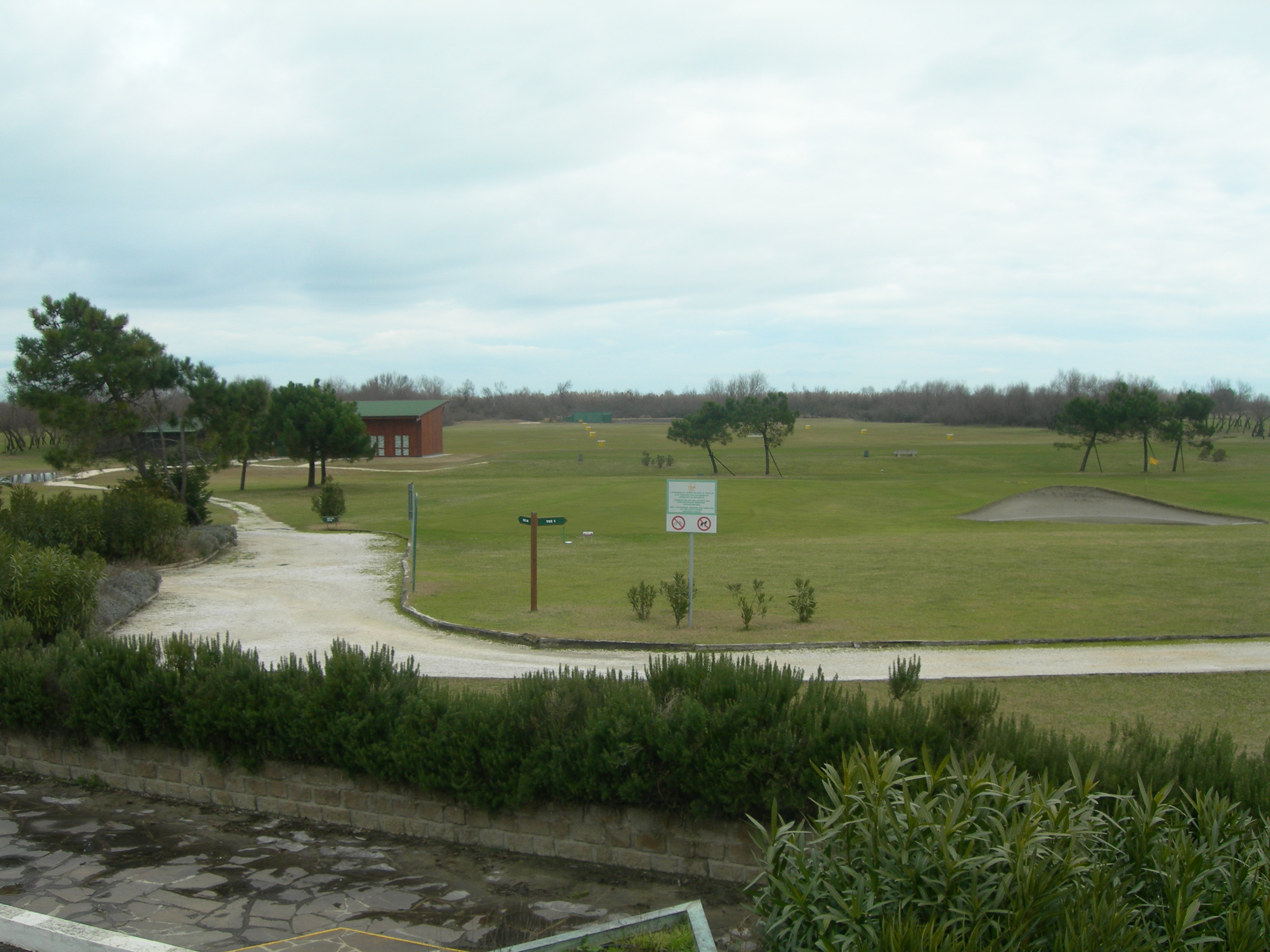 Area costituente la maggior porzione di più ampio campo da golf, sulla quale insistono un fabbricato di un piano f.t. adibito a magazzino e un manufatto in legno con tettoia. Identificativi catastali: CT fg. 29 mapp. 1634,6645,6647 - CF fg. 29 mapp. 3237.