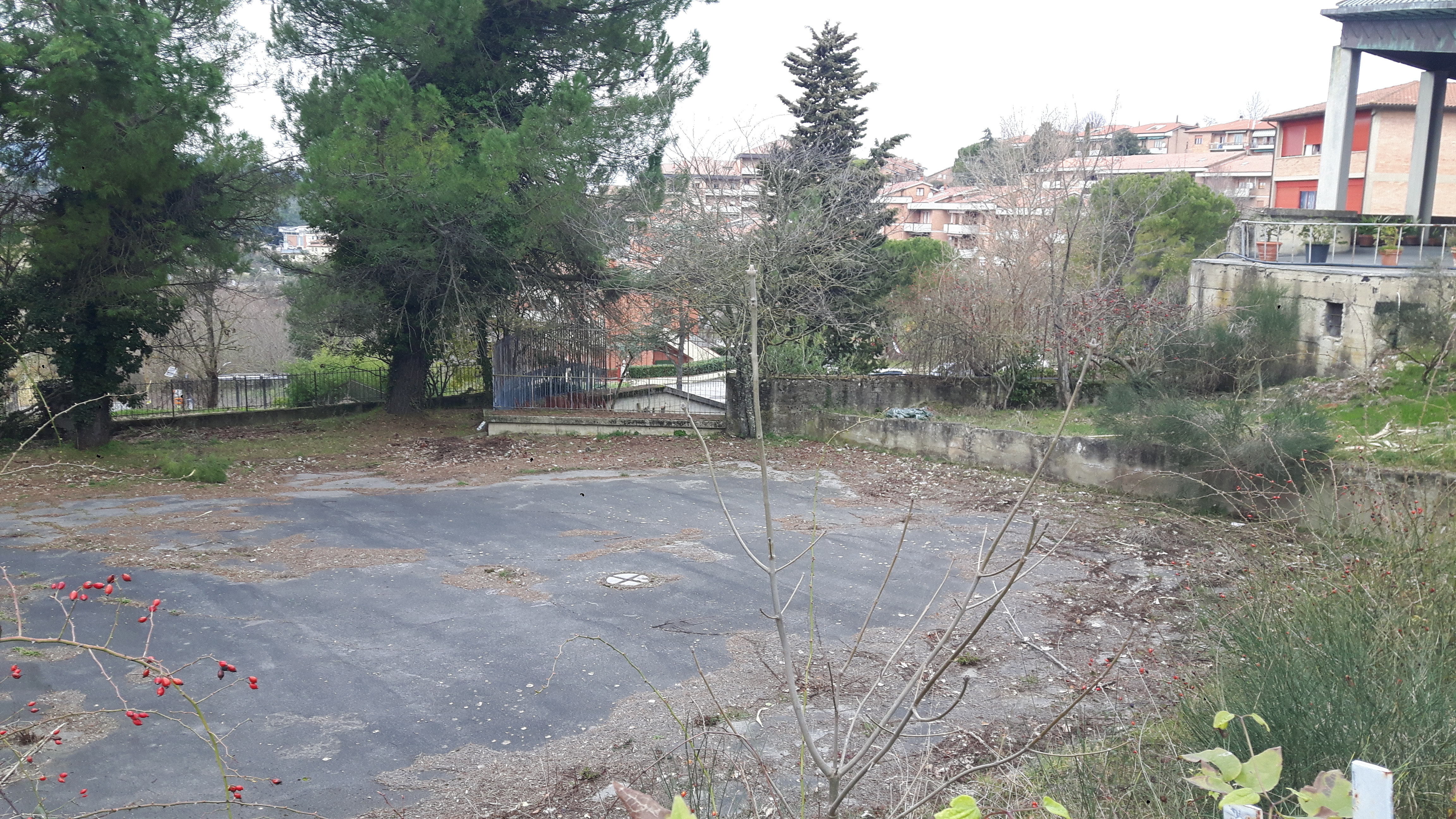 trattasi di un complesso immobiliare ubicato nel comune di Siena, in piazza Calabria, nel quartiere residenziale denominato Vico Alto.
L’immobile si presenta come un fabbricato cielo – terra, con pianta ad “L” che si eleva per sei piani fuori terra, distinto in due corpi di fabbrica adiacenti tra di loro con quote sfalsate. Completa la proprietà un resede esterno in parte adibito a verde ed in parte a parcheggio. 
L’immobile versa in pessimo stato di manutenzione, con evidenti problemi strutturali tali da ipotizzare l’impossibilità del riuso dello stesso senza la sua completa demolizione e ricostruzione.
. Identificativi catastali: C.F. del Comune di Siena Foglio 13, particella 673, subalterni 4, 5, 6