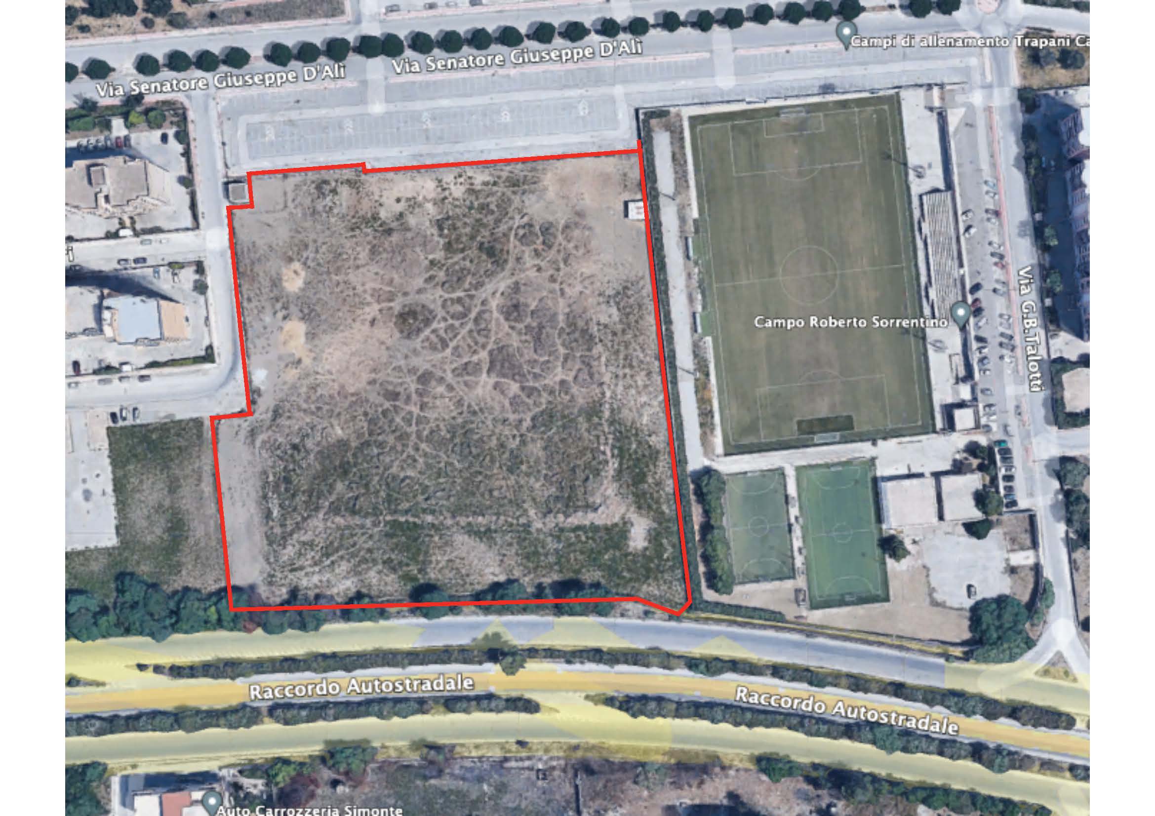 Terreno Edificabile con destinazione commerciale D/3 in Trapani e.da
Fontanelle Sud NCT Trapani F. 12 Part. 860 - 861 - 884