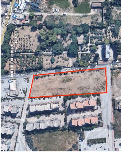 Lotto 002 - appezzamento di terreno sito in Trapani, via Di Stefano – via Giovan Battista Talotti, esteso complessivamente metri quadrati settemilaquattrocentocinquantatrè (mq.7.453) in misura catastale.