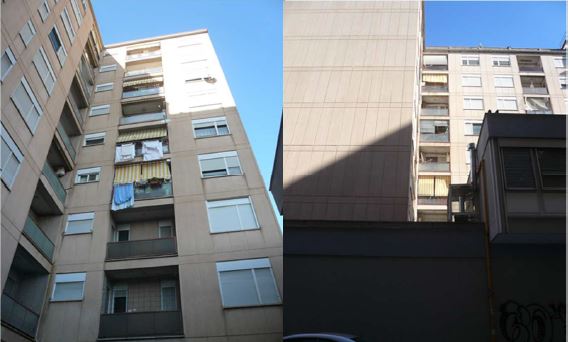 Appartamento al piano sesto composto da due camere, cucina, un bagno, ingresso, disimpegno, e due balconi. Identificativi Catastali [N.C.E.U.] Unità Residenziale cat. A/2 foglio 140 part. 88 sub 45. Sup. mq catastali 80