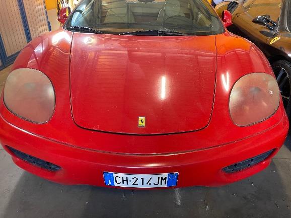 LOTTO n. 2 / BMR - CODICE BENE R-NA-328384. Marca: Ferrari; Modello: F360 Modena; Targa CH214JM; Numero di telaio ZFFYR51B000133346; Anno di prima immatricolazione; 30/06/2003 Cilindrata 3586 cc; Potenza 294 kW Alimentazione Benzina; Chilometri percorsi: Dato non disponibile; Colore Rosso. Ubicato in DITTA COMAS PAOLO QUERCETTI SRL sita in Via Luigi Albertini,22 -60131 Frazione Baraccola (AN), tel.071/7108501,