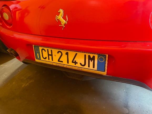 LOTTO n. 2 / BMR - CODICE BENE R-NA-328384. Marca: Ferrari; Modello: F360 Modena; Targa CH214JM; Numero di telaio ZFFYR51B000133346; Anno di prima immatricolazione; 30/06/2003 Cilindrata 3586 cc; Potenza 294 kW Alimentazione Benzina; Chilometri percorsi: Dato non disponibile; Colore Rosso. Ubicato in DITTA COMAS PAOLO QUERCETTI SRL sita in Via Luigi Albertini,22 -60131 Frazione Baraccola (AN), tel.071/7108501,