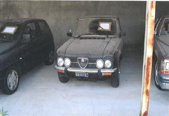 LOTTO n. 9 / R-RC-352984. Marca: Alfa Romeo; Tipo: 115/09 Nuova Giulia Super 1300; Targa: MIZ21561; Data di immatricolazione: 07/05/1975; Colore: TESTA DI MORO; Telaio AR0024093-KW 64,77; Classe / Uso AUTOVETTURA / PRIVATO TRASPORTO PERSONE; Cilindrata 1290; Alimentazione BENZINA . Ubicato in Melito di Porto Salvo (RC)- via Liguria, 11-area esterna della sede dell'azienda Auto Fashion