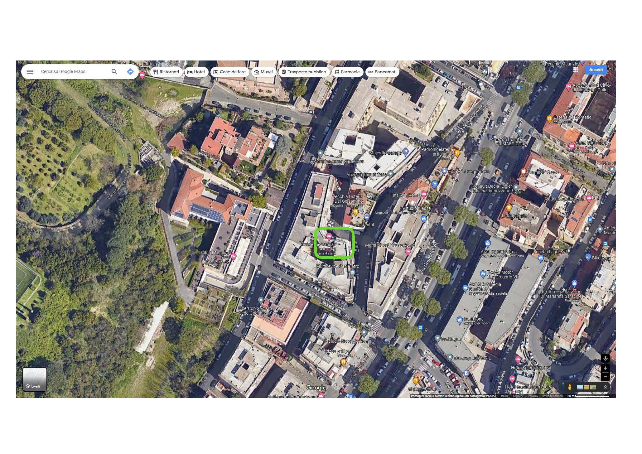 Negozio al piano terra con accesso dal civico 104 lato strada su Via del Gelsomino, composto da locali principali e due locali accessori. Identificativi Catastali [N.C.E.U.] Unità Commerciale cat. C/1 foglio 431 part 8 sub 515. Sup. mq (arr) catastali 60. Piena Proprietà. Libero.