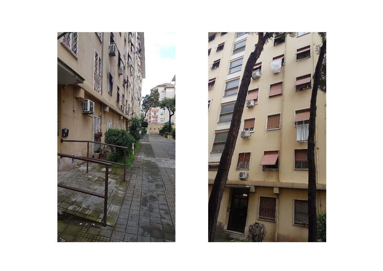 Appartamento composto da due vani, cucina abitabile, ripostiglio, bagno e corridoio. Identificativi Catastali [N.C.E.U.] Unità Residenziale cat. A/3 foglio 956 part. 304 sub 57. Sup. mq (arr) mq catastali 65. Lotto libero.