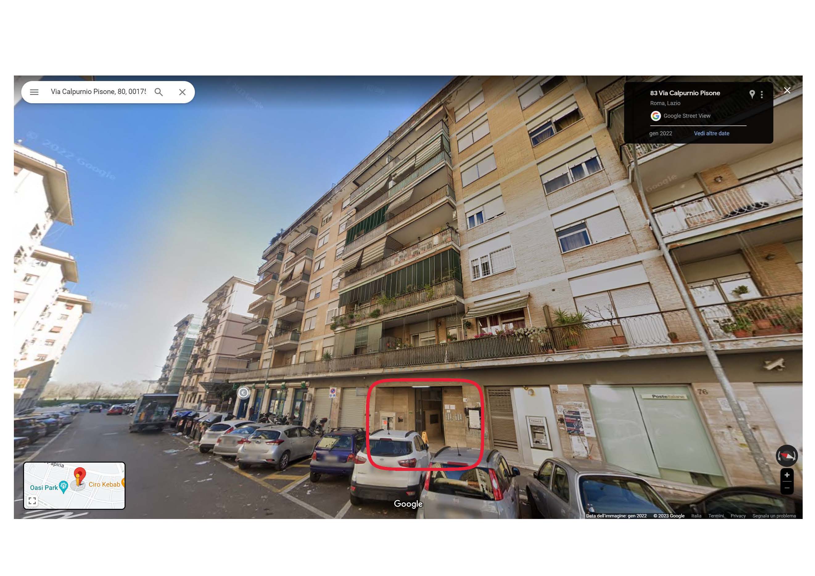 Appartamento composto da una zona ingresso, quattro vani, cucina abitabile, ripostiglio, due bagni, corridoio e un balcone. Identificativi Catastali [N.C.E.U.] Unità Residenziale cat. A/3 foglio 956 part. 408 sub 34. Sup. mq (arr) mq catastali 109. Lotto libero.