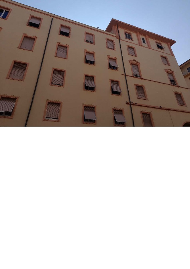 appartamento 3 locali + servizi semplici + cantina soffitta pertinenziale. Identificativi catastali F. 94 Mapp. 2324 Sub. 411, F. 94 Mapp. 2324 Sub. 412. Sup. Mq catastali escluse aree scoperte (arr.) 108. Immobile occupato con contratto di locazione scaduto, piena proprieta'.