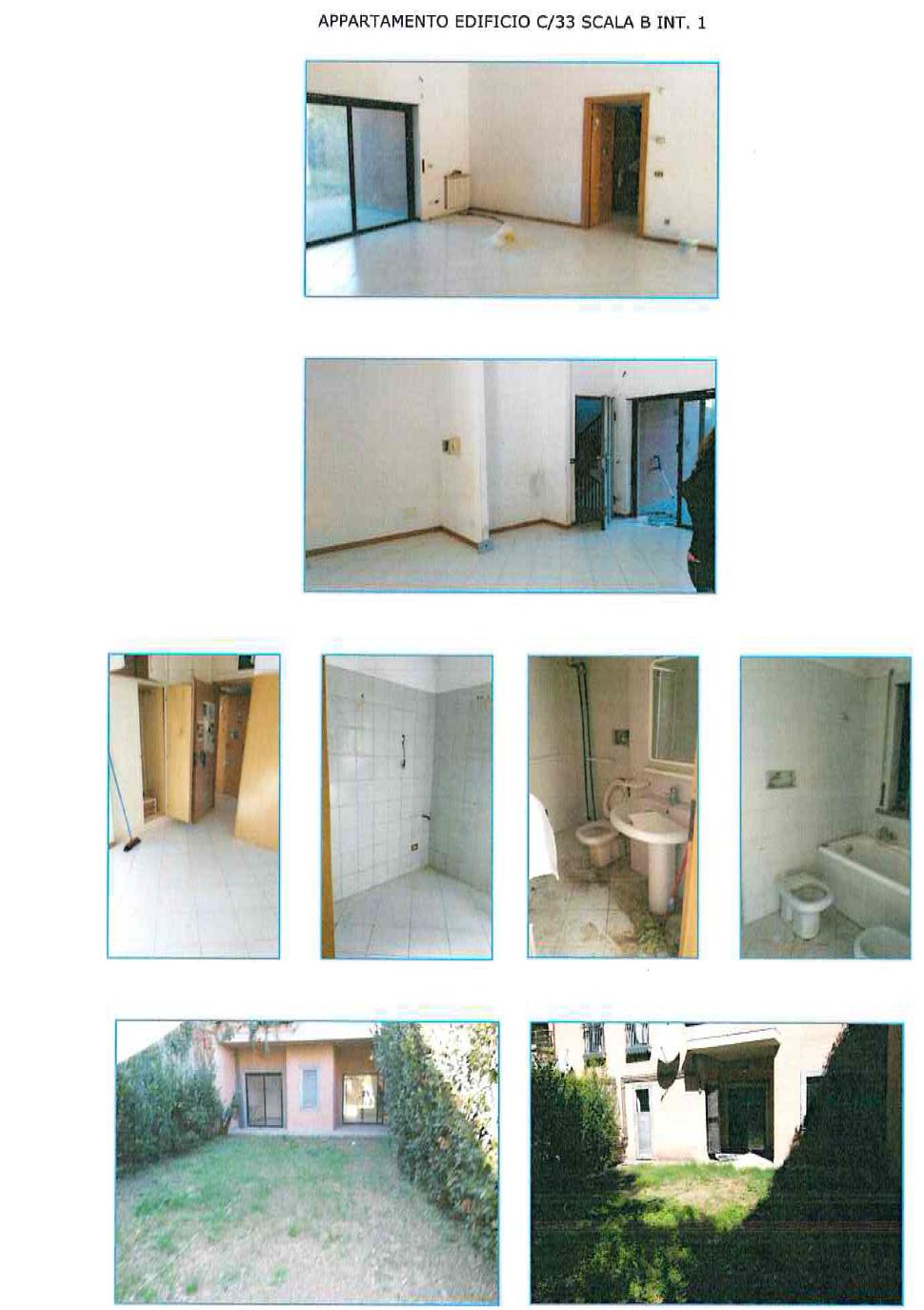 Appartamento composto da soggiorno, cucina, disimpegno, 2 camere, 2 bagni di cui uno cieco, 2 giardini su entrambi i lati della proprietà. Identificativi Catastali [N.C.E.U.] Unità Residenziale cat. A/2 foglio 37 part. 1754 sub 4  - graffata part. 1754 sub 8  - graffata part. 1756 sub 52. Sup. (arr.) mq catastali 109