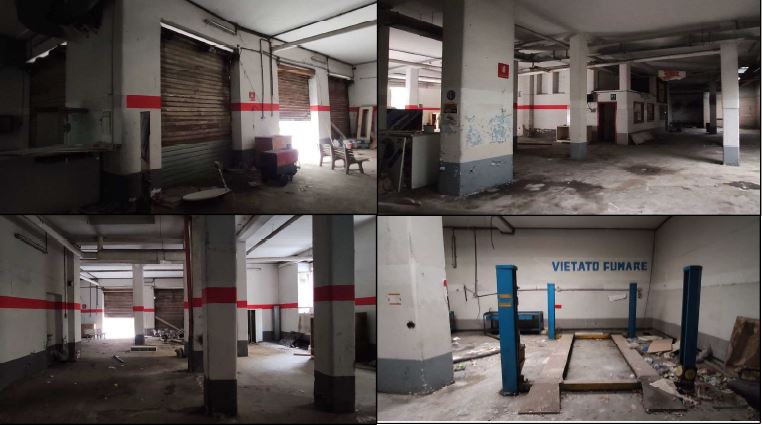 Autorimessa, S1 fabbricato residenziale in cemento armato. Via della Balduina 78, cancello carrabile in ferro e rampa di collegamento. L’altezza mt 4,45. Unico ambiente, parcheggio e area di manovra con 17 pilastri. Ufficio quadrato di altezza inferiore con soppalco uso archivio, quattro vani uso magazzino più piccoli, un piccolo bagno e una centrale termica comune con finestra. Tre finestre che affacciano sulla rampa di accesso. Sul soffitto sono presenti n. 8 lucernai realizzati in vetro cemento, per la sola illuminazione (non per l’areazione), non sono riportati in planimetria. Id. Cat. [N.C.E.U.] Un. Sec. C/1 foglio 368 part. 932 sub 501 (graff. part. 1942 sub 501). Sup. 804 mq cat. Libero. Piena Proprietà