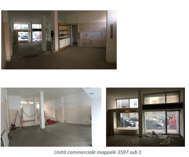 Unità a destinazione commerciale posta al piano terreno, con accesso viale Masia, ampio vano uso negozio su due livelli - tra loro sfalsati di circa 50 cm e collegati da tre gradini (una pedana in legno) - oltre che da servizi igienici. Pessime condizioni manutentive, necessità di rifacimento degli impianti. Locale di deposito al civico 53 - S1 int. 20. Pianta rettangolare e altezza interna di 2,10 m. Posto auto scoperto esterno al civico 53 piano terra sito nel cortile comune. Pavimentazione in porfido, dissuasore a sbarra. Id. Cat. [N.C.E.U.] Un.Comm. cat. C/1 sez. BOR foglio 5 part. 3597 sub 1, Un. Sec. cat. C/2 sez. BOR foglio 5 part. 3597 sub 74, Un. Sec cat. C/6 sez. BOR foglio 5 part. 3597 sub 710. 14. Sup. mq catastali 81, mq catastali 11, mq catastali 10. Libero. Piena Proprietà.