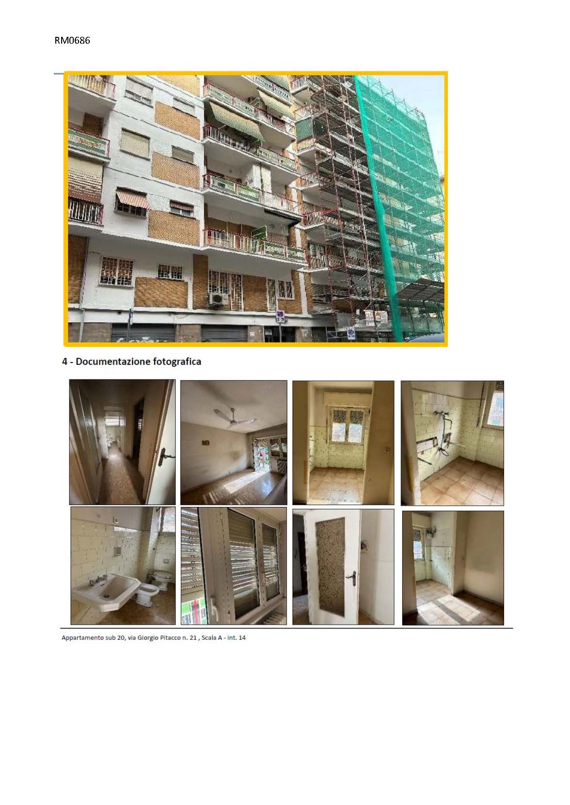 Unità immobiliare a destinazione residenziale, ubicata al quinto piano, intermedio con ascensore, della scala A, all'interno 14.  La  consistenza commerciale ragguagliata è pari a 45 mq. L'unità immobiliare è internamente composta da un ingresso/corridoio, una ampia camera con balcone, una cucina e un bagno. Identificativi Catastali [N.C.E.U.] Unità residenziale categoria A3 foglio 636 particella 379 sub 20. Sup. 45 mq catastali. Libero. piena proprietà