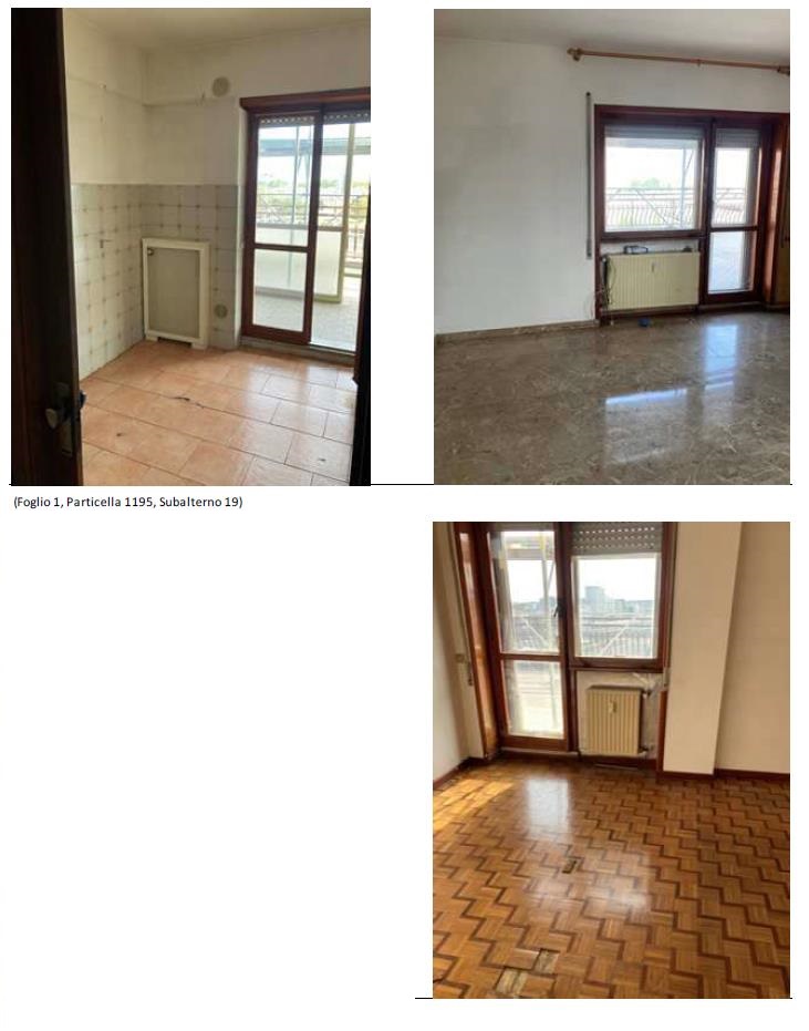 Appartamento al settimo piano, attico, costituito da: ingresso, soggiorno, cucina, corridoio, due camere, bagno, veranda e terrazza. L'altezza interna utile risulta pari a 2,80 m. Id. Catastali [N.C.E.U.]  Unità Residenziale cat. A/3 foglio 1 part. 1195 sub 19. Sup mq catastali 128 . Libero, Piena Proprietà.