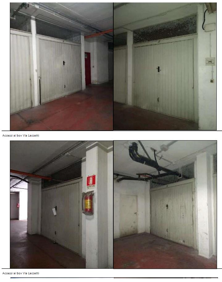 Box auto situato al piano primo sottostrada, interno 12, avente accesso sia dai vani scala condominiali di via Vitalini n.23, 25, 27 e 33 che dalla rampa carrabile di via Laccetti n.15. . Id. cat. [N.C.E.U] Unità secondaria categoria C6 foglio 659 particella 603 sub 96. Sup. MQ (arr.) 22 mq catastali. Libero. Piena proprietà