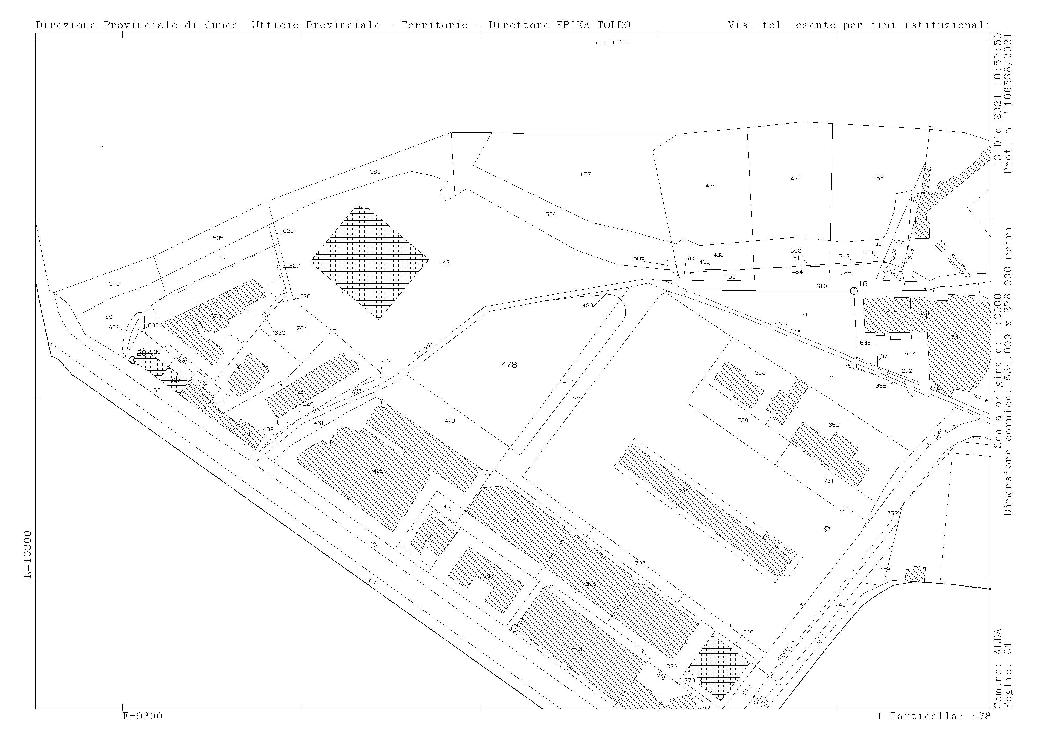 2 terreni edificabili. Id. cat. F. 21 Mapp. 477 Sub - F. 21 Mapp. 478 Sub -. Sup. mq 5899. LIBERO. PIENA PROPRIETA'