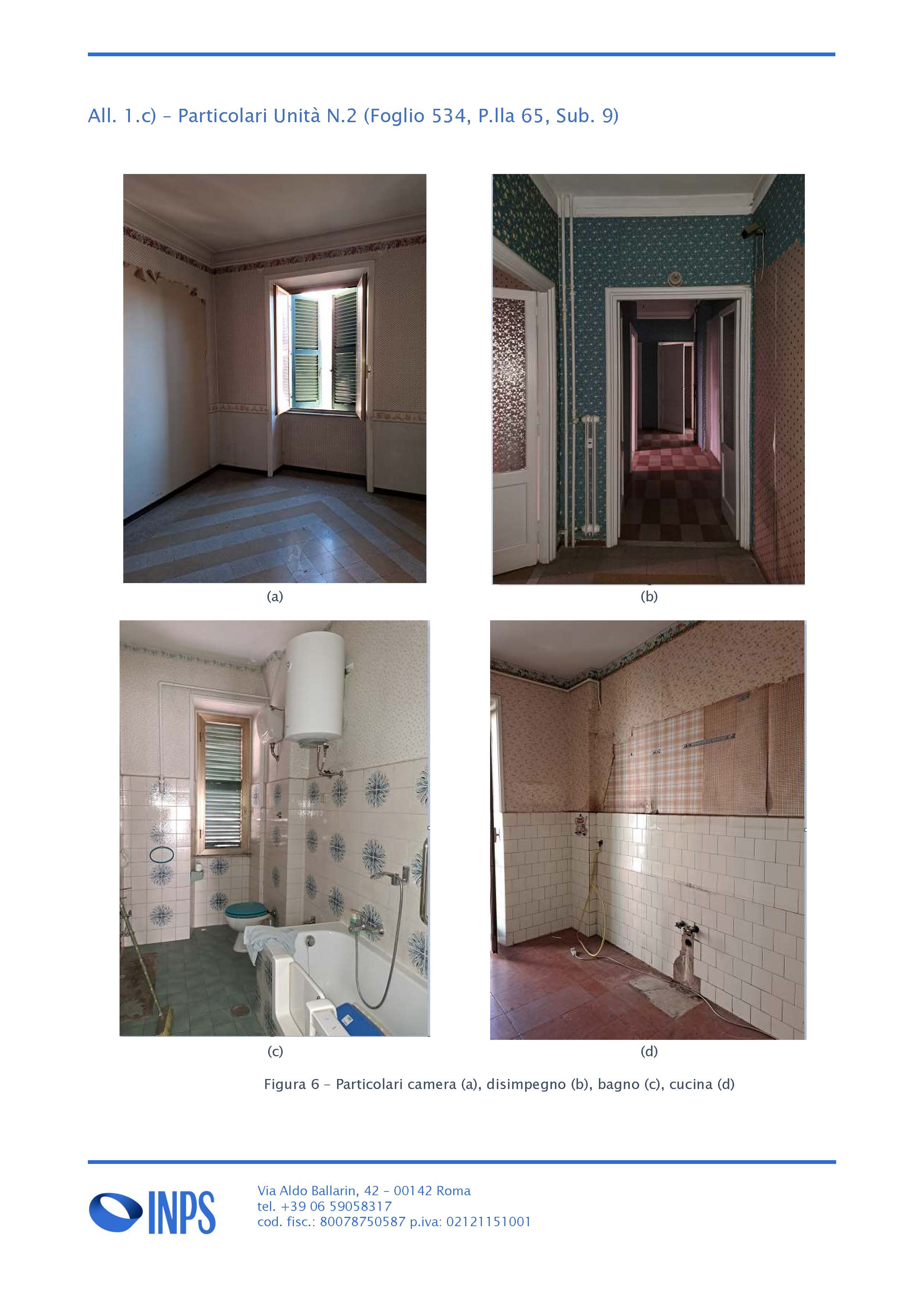 Appartamento al piano quarto composto da 5,5 vani catastali. Id. cat. Unità Residenziale cat. A/2 foglio 534 part. 65 sub 9. Sup. mq catastali 82. Libero. Piena proprietà.
