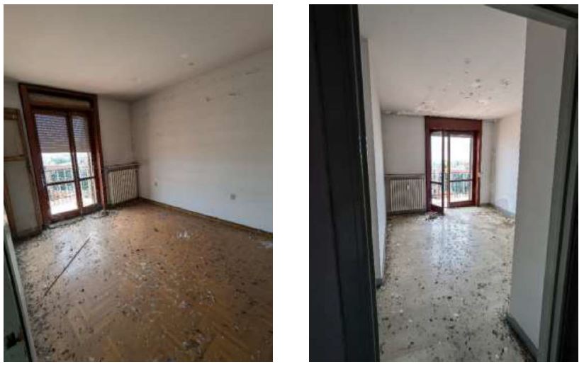 Appartamento in pessimo stato di conservazione posto al piano 6°. Ingresso/disimpegno, una cucina, un soggiorno, un salotto, un disimpegno, un bagno, due camere (una singola ed una matrimoniale) e due balconi uno serve la zona giorno ed uno la camera matrimoniale ed il bagno. Id. cat. FG 10, Part.lla 4890, sub 19 - categoria A2 classe 2, consistenza 6,5 vani, superficie 117 mq, rendita € 570,68 . Sup. 117. Libero. Proprietà 1/1