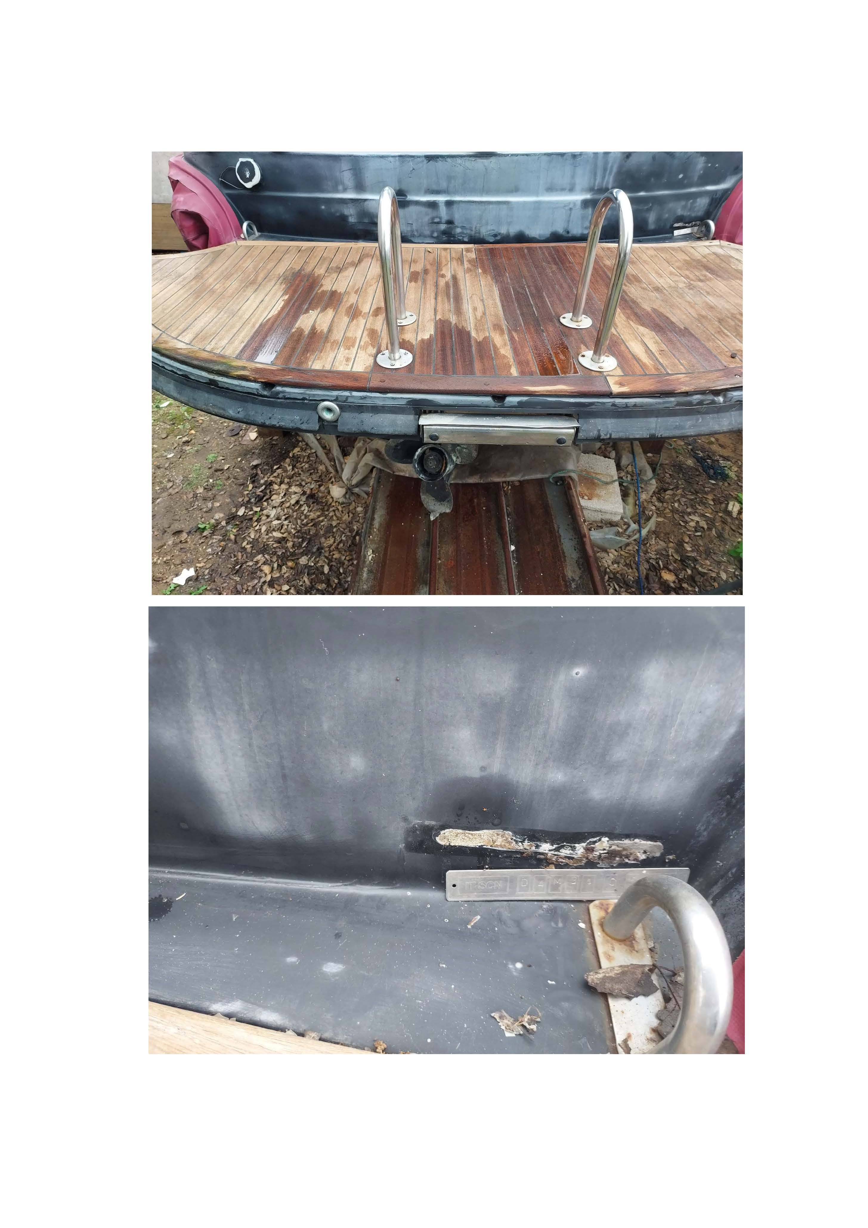 Unità da diporto a motore marino amovibile denominata "Anna" - marca Scanner - modello "Millennium 2999" con propulsore marino, marca Marine Power Europe, targata 88050836, certificato di immatricolazione 12MI312045 del 15 marzo 20215, lmbarcazione gommone: lunghezza fuori tutto 8,2m - lunghezza 7,49m - larghezza 3m; trattasi di un modello fuori produzione; si trova in pessimo stato di conservazione; il vano motore risulta ben sigillato (senza infiltrazioni d’acqua) anche se il motore necessita sicuramente di una completa revisione essendo fermo da oltre 5 anni; la carena risulta in buono stato, anche se la vetroresina nera risulta opacizzata e necessita di lucidatura; la console di comando, la strumentazione e l’intero impianto elettrico risultano da revisionare.