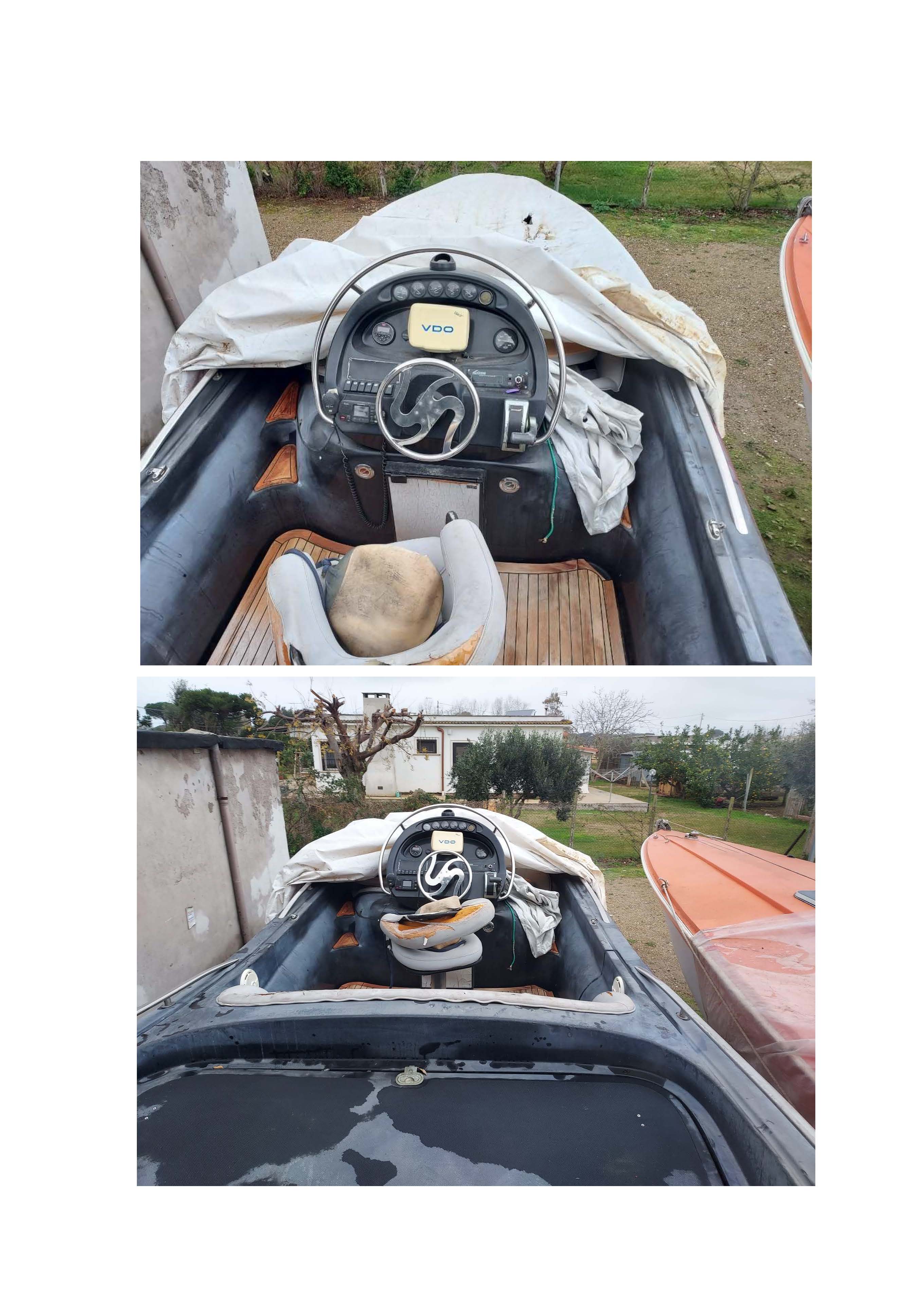 Unità da diporto a motore marino amovibile denominata "Anna" - marca Scanner - modello "Millennium 2999" con propulsore marino, marca Marine Power Europe, targata 88050836, certificato di immatricolazione 12MI312045 del 15 marzo 20215, lmbarcazione gommone: lunghezza fuori tutto 8,2m - lunghezza 7,49m - larghezza 3m; trattasi di un modello fuori produzione; si trova in pessimo stato di conservazione; il vano motore risulta ben sigillato (senza infiltrazioni d’acqua) anche se il motore necessita sicuramente di una completa revisione essendo fermo da oltre 5 anni; la carena risulta in buono stato, anche se la vetroresina nera risulta opacizzata e necessita di lucidatura; la console di comando, la strumentazione e l’intero impianto elettrico risultano da revisionare.