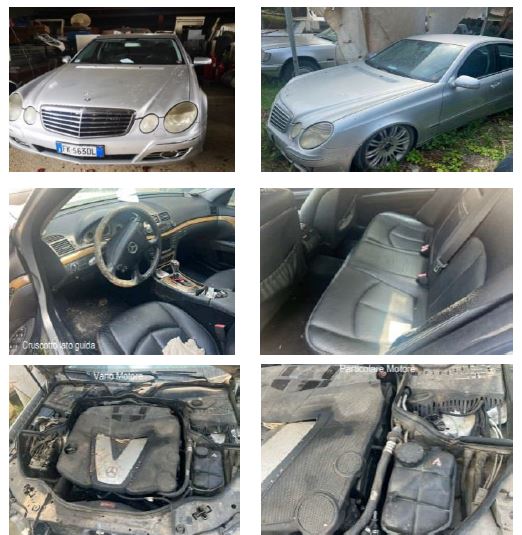 MERCEDES CLASSE E 320 CDI - 2008; Targa: FK563DL (ex DR284YC); Telaio: WDB2110221B222622; Km.: NR