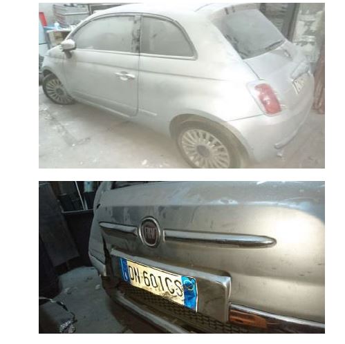 Autoveicolo Fiat 500 1.3 MJTD; Targato DN601GS; Chilometri percorsi 54.000 circa; Telaio ZFA31200000068657