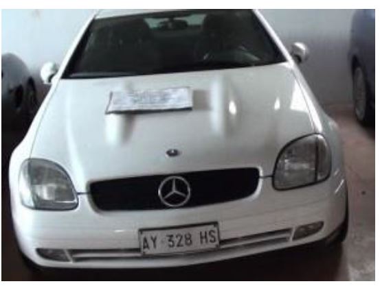 Autovettura-Targa AY328HS; Telaio WDB1704351F073196; Fabbrica / Tipo D. BENZ/MERCEDES BENZ 170 K435A0CAAA221; Modello Commerciale MERCEDES SLK 200; Data Dichiarazione Conformita' 27/04/1998; Data Immatricolazione 08/05/1998; Data Aggiornamento Carta Circolazione 23/01/2014; KW 100,00; Classe / Uso AUTOVETTURA / PRIVATO TRASPORTO PERSONE; Carrozzeria TRASFORMABILE; Cilindrata 1998; Alimentazione BENZINA; Tara 1270; Portata 260; Peso Complessivo 1530; Dispositivo Antinquinamento SI; Posti n.ro 2; Assi n.ro 2